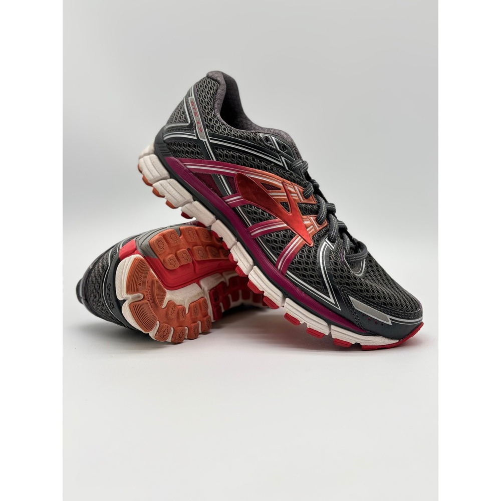 Brooks Adrenaline GTS 17 Mens 8 Wide D Running Shoes Grey Red 1202311D044
